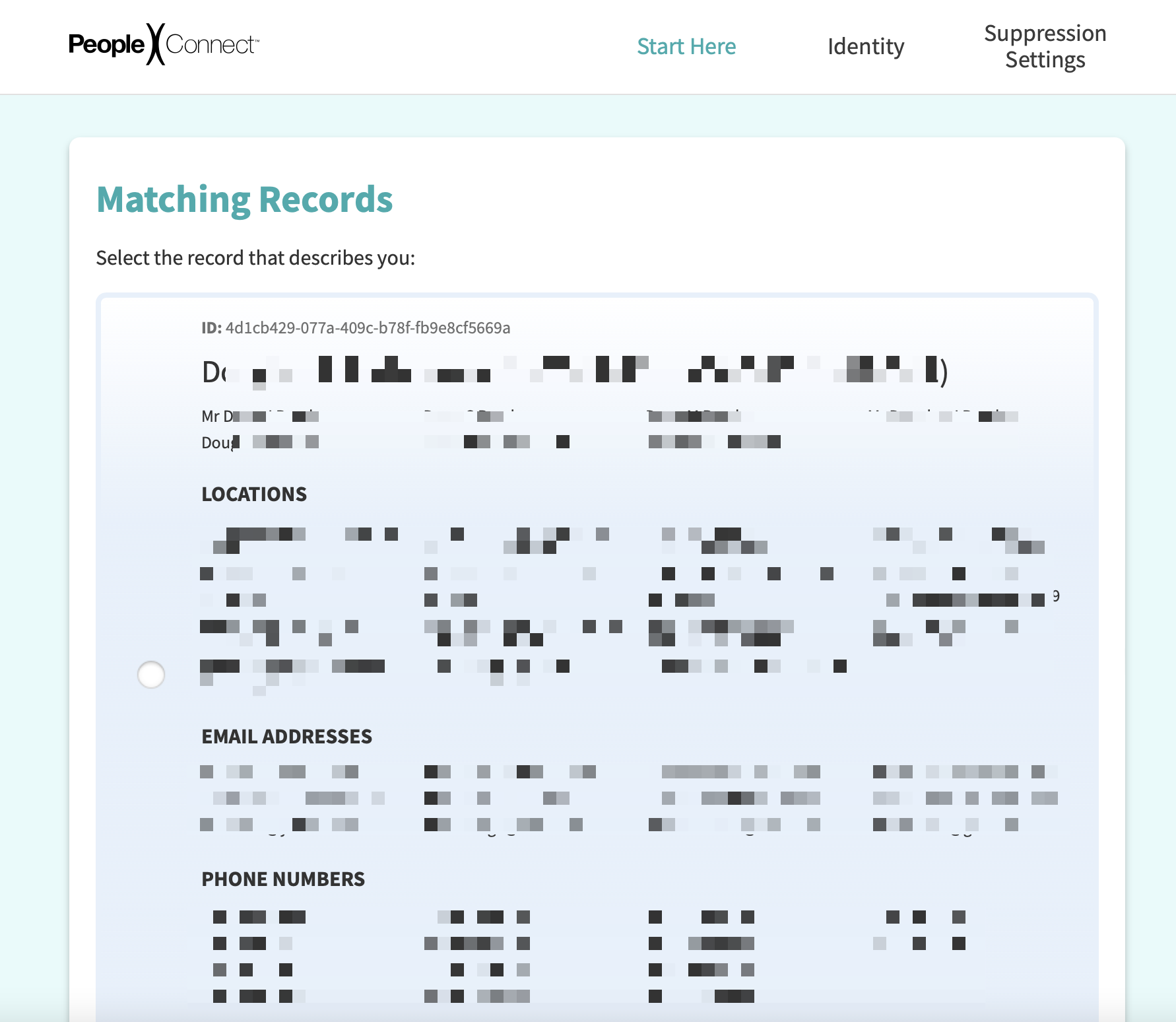 InstantCheckmate confirm record results match